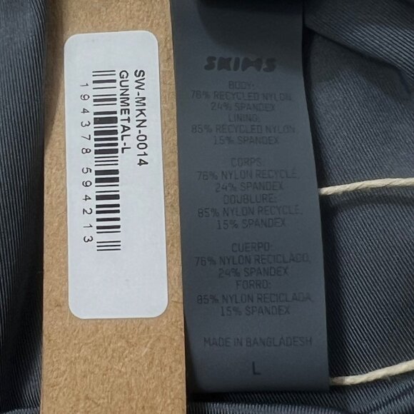 SKIMS Swim One Shoulder Monokini Gunmetal Womens Large - Picture 10 of 12